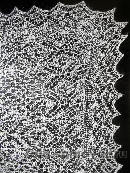 Оренбургский ажурный палантин ручной работы, арт. ШП0050, 145х55