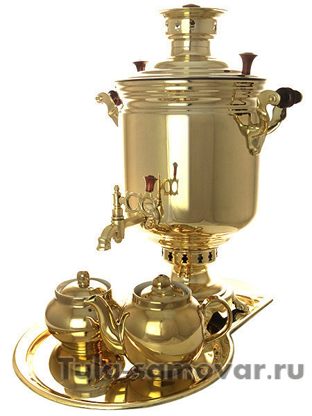 Набор самовар комбинированный 7 л цилиндр желтый