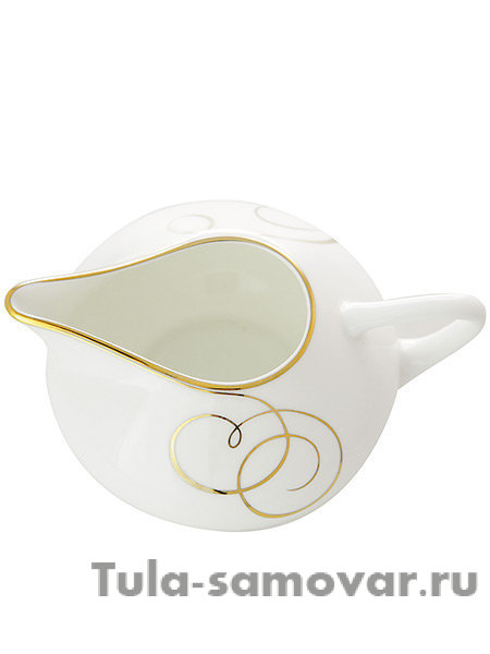 Сливочник форма Купольная рисунок Золотые завитки Императорский фарфоровый завод