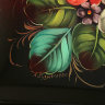 Поднос с художественной росписью "Букет на малиновом фоне", прямоугольный, арт. 2053