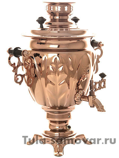 Электрический самовар 3 литра с медным покрытием "желудь" с автоматическим отключением при закипании, арт. 140305к