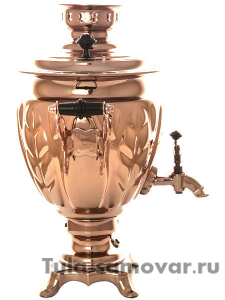 Электрический самовар 3 литра с медным покрытием "желудь" с автоматическим отключением при закипании, арт. 140305к