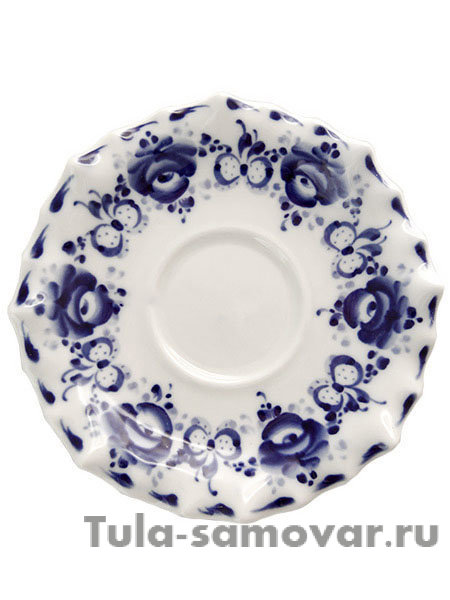 Чайная пара с художественной росписью Гжель "Любимая"