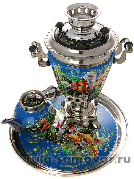 Набор самовар электрический 3 литра с художественной росписью "Летняя полянка", арт. 140450