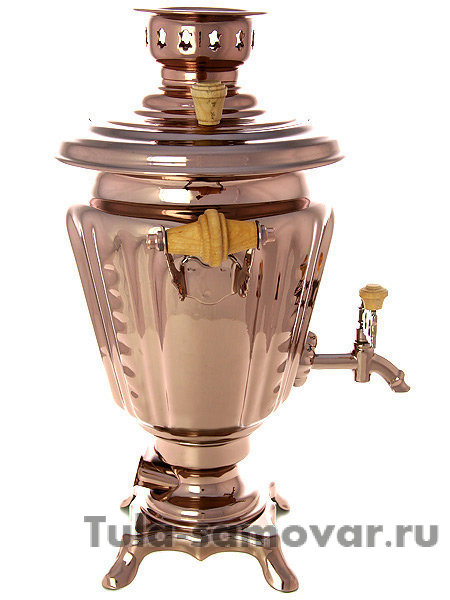 Электрический самовар 3 литра с медным покрытием "конус", арт. 120332