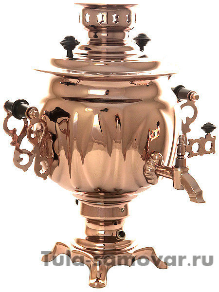 Электрический самовар 3 литра с медным покрытием "овал" с автоматическим отключением при закипании, арт. 131309к