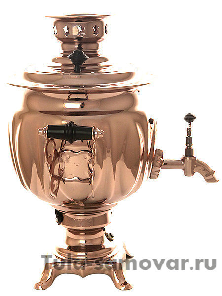 Электрический самовар 3 литра с медным покрытием "овал" с автоматическим отключением при закипании, арт. 131309к