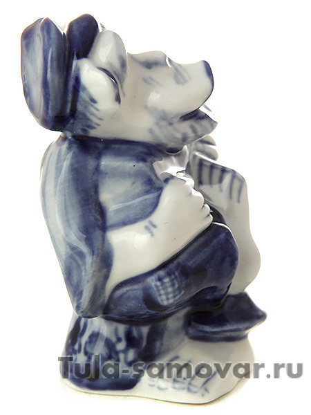 Гжельская скульптура Обезьянка-дед