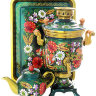 Набор самовар электрический 3 литра с художественной росписью "Маки, ромашки", арт. 131342