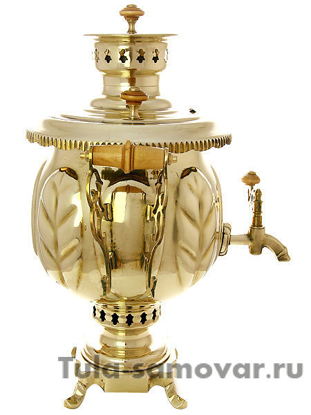 Самовар на дровах 4,5 л желтый шар завод Штамп