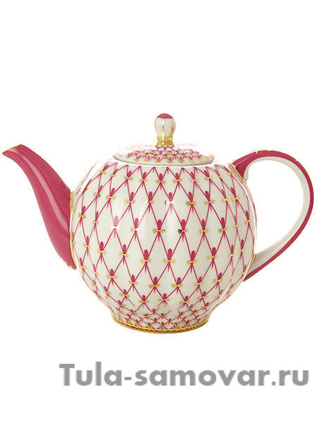 Чайник заварочный форма Тюльпан рисунок Сетка-блюз Императорский фарфоровый завод