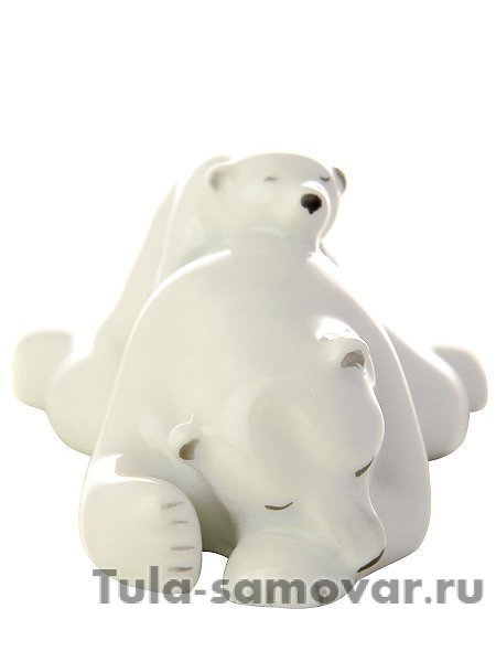 Скульптура Медведица с медвежонком Императорский фарфоровый завод