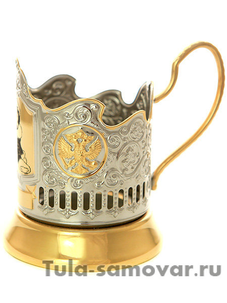 Подстаканник для чая с позолотой "Символ 2018 года - Собака"