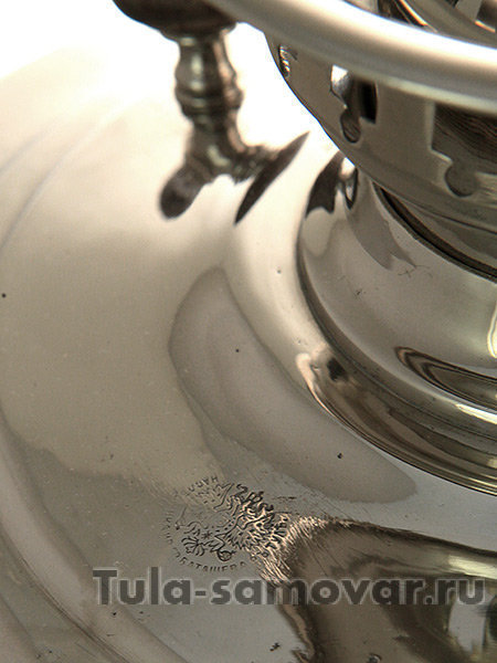 Самовар на дровах 4 л никелированный цилиндр фабрика Баташева