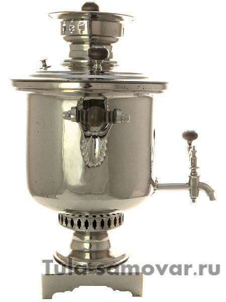 Самовар на дровах 4 л никелированный цилиндр фабрика Баташева