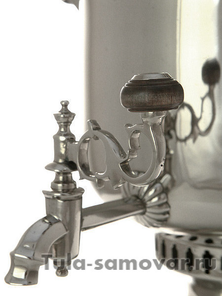 Самовар на дровах 4 л никелированный цилиндр фабрика Баташева