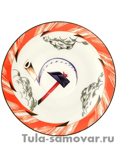 Чайная чашка с блюдцем форма Весенняя-2 рисунок Красный флаг ИФЗ