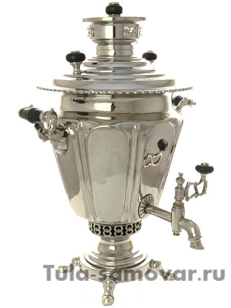 Самовар на дровах 5 л граненый никелированный конус фабрика Аленчиков и Зимин