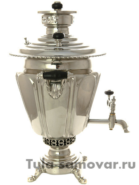 Самовар на дровах 5 л граненый никелированный конус фабрика Аленчиков и Зимин