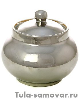Сахарница серебро с крышкой (керамика)