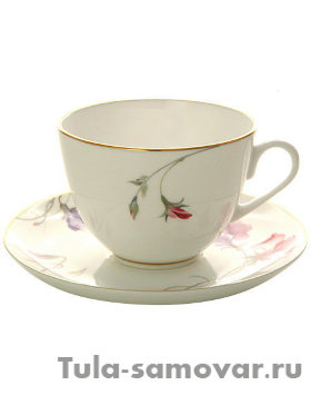 Чайная чашка с блюдцем форма Весенняя-2 рисунок Цветущий горошек ИФЗ