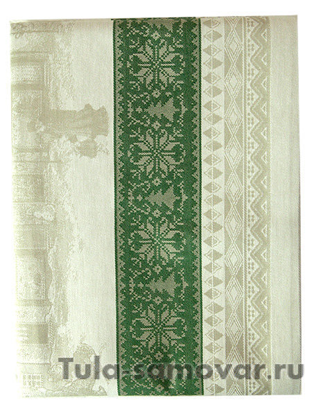 Скатерть "Зима" зеленая без кружева, 150х250