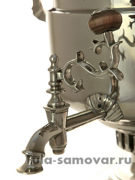 Самовар на дровах 5 л никелированный форма кастрюля фабрика Баташева