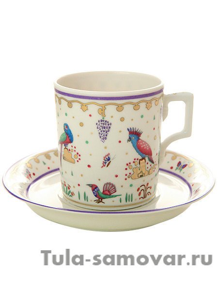 Чайная чашка с блюдцем форма Гербовая рисунок Нескучный сад 2 ИФЗ