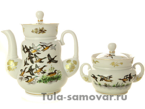 Сервиз чайный форма Сударыня рисунок Летят утки 6/14 Императорский фарфоровый завод