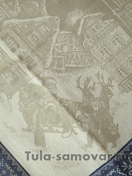 Скатерть "Зима" синяя без кружева, 150х250