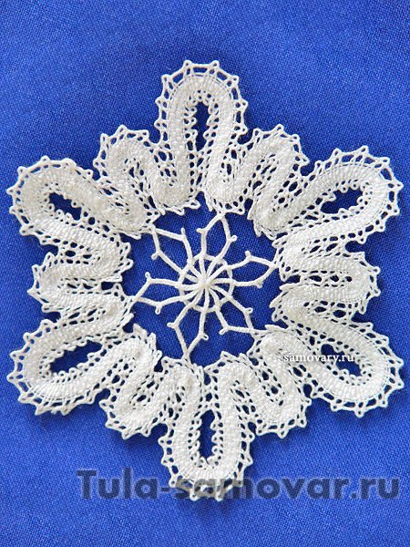 Кружевной сувенир "Снежинка" арт. 4нхп-232