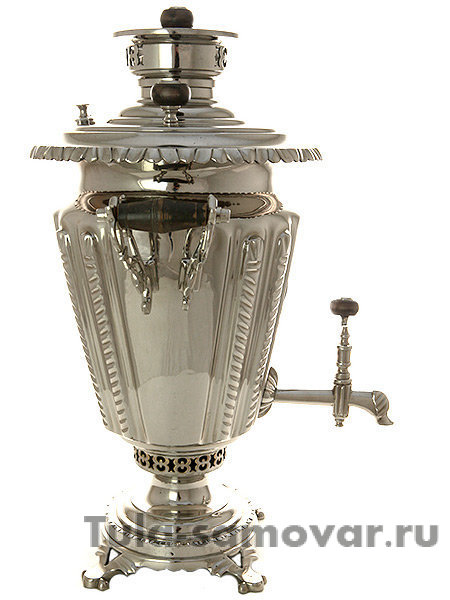 Самовар на дровах 5 л рифленый никелированный конус Баташева