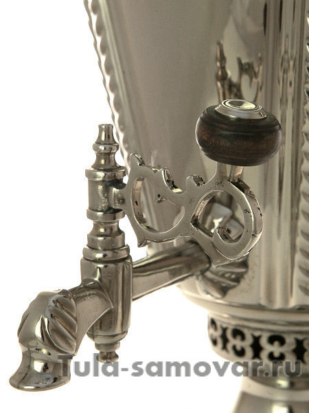 Самовар на дровах 5 л рифленый никелированный конус Баташева