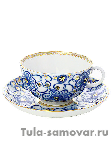 Сервиз чайный форма Тюльпан рисунок Вьюнок 6/20 Императорский фарфоровый завод