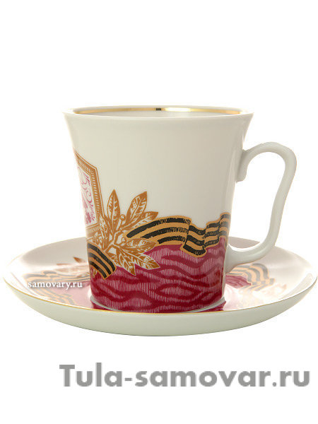 Бокал с блюдцем форма Ленинградский рисунок Катюша Императорский фарфоровый завод