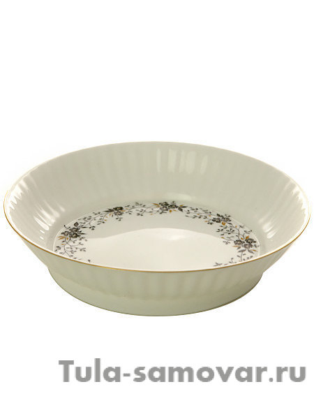 Сухарница форма Волна рисунок Тонкие веточки Императорский фарфоровый завод