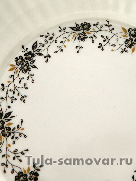 Сухарница форма Волна рисунок Тонкие веточки Императорский фарфоровый завод