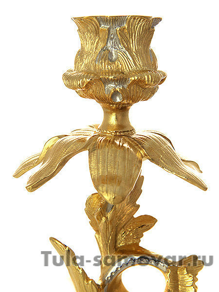 Подсвечник литой позолоченный в подарочной коробке, 270 мм, Златоуст