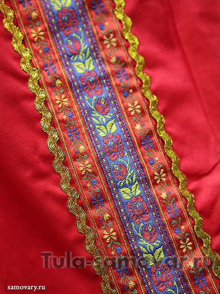 Русский народный костюм "Дуняша" женский хлопковый комплект красный сарафан и блузка XS-L