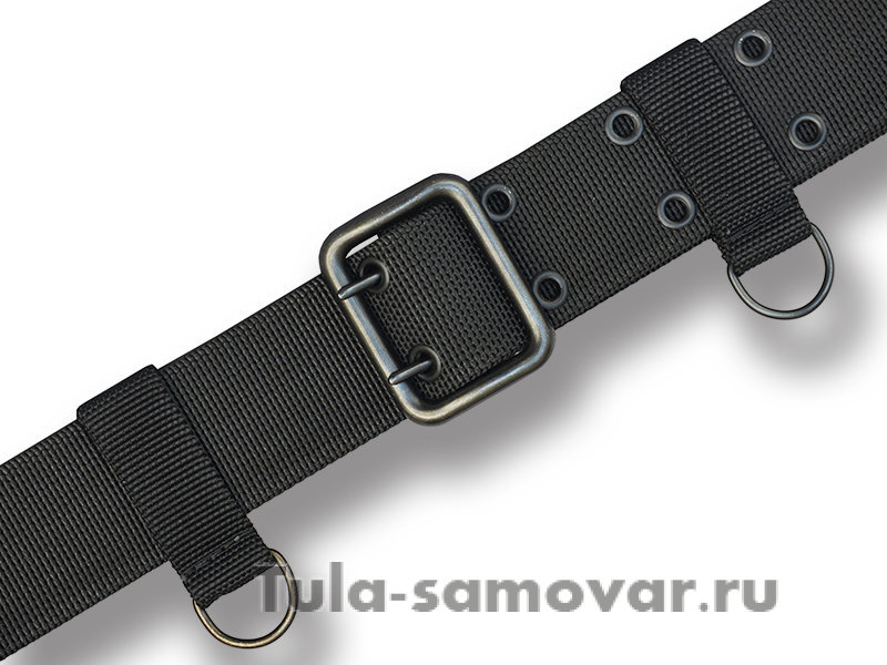 Ремень армейский тактический чёрный со стальной двухшпеньковой пряжкой