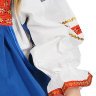 Русский народный костюм "Забава" детский льняной синий сарафан и блузка 7-12 лет