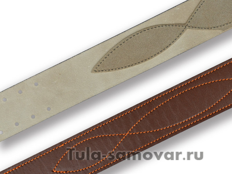 Ремень генеральский кожаный коричневый ВДВ