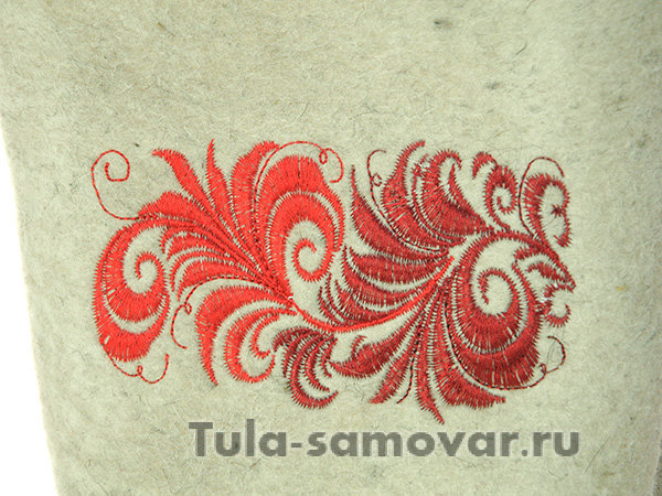 Женские валенки с вышивкой на формованной подошве, арт. 222В-40 Кукморские