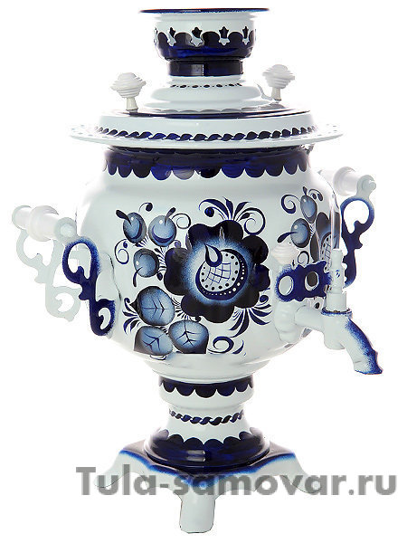 Электрический самовар 3 литра с художественной росписью "Гжель", арт. 150471