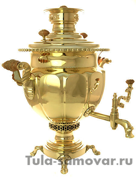 Угольный латунный самовар 6 литров чаша фабрика Воронцова, арт. 433703
