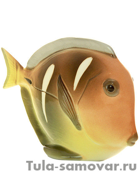 Скульптура рыба-диск ср.р. Желтая высота 12,7 см, Императорский фарфоровый завод