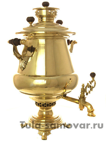 Угольный латунный самовар 8 л пушка наследники В.С.Баташева, арт.456301