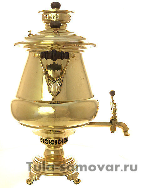 Угольный латунный самовар 8 л пушка наследники В.С.Баташева, арт.456301