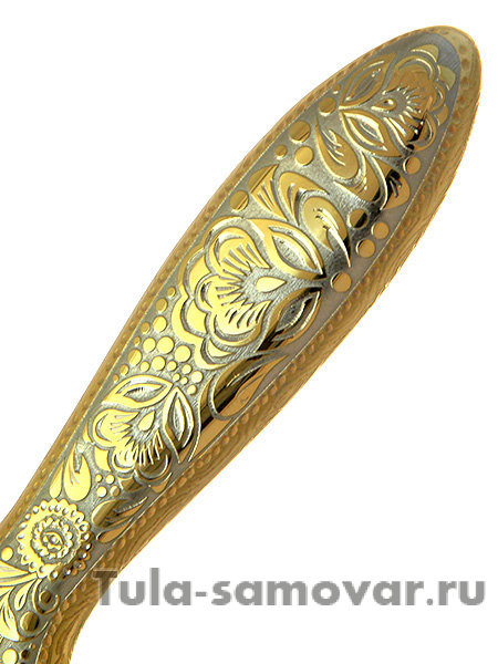 Расческа с гравюрой Златоуст "Цветы" арт.1 в подарочном футляре из дерева