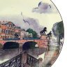 Тарелка декоративная форма Эллипс рисунок Аничков мост Императорский фарфоровый завод